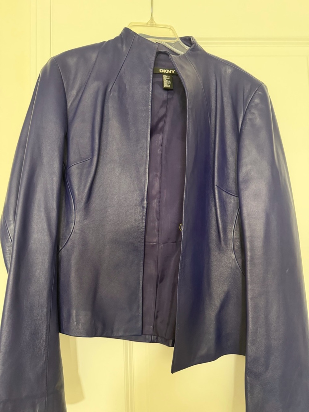 DKNY Lambskin Women's Leather Jacket Purple/Blue Size 10
